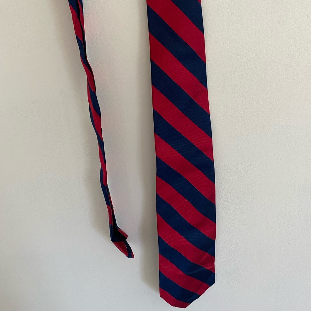 J.Crew Silk Red and Navy University Tie